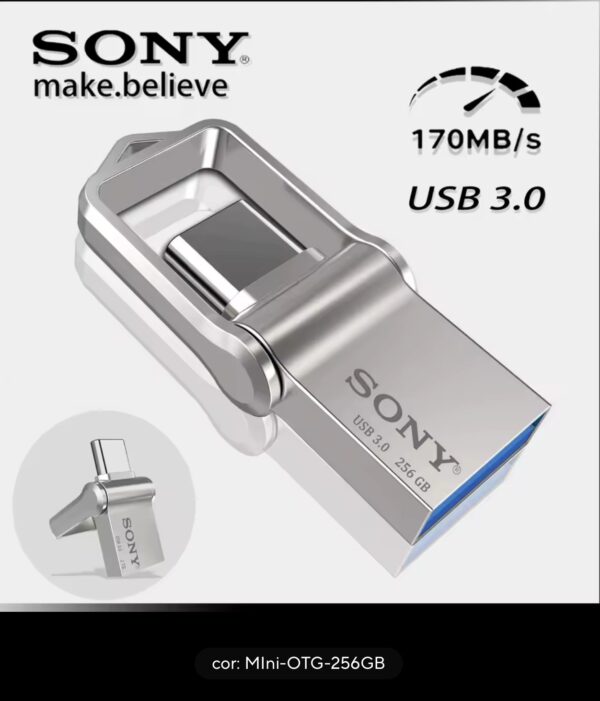 Sony mini pendrive 2tb usb tipo c otg flash drive de alta velocidade 1tb metal pendrive 512gb 256gb portátil memoria usb vara para o telefone - Imagem 9