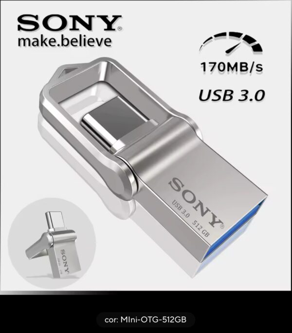 Sony mini pendrive 2tb usb tipo c otg flash drive de alta velocidade 1tb metal pendrive 512gb 256gb portátil memoria usb vara para o telefone - Imagem 8