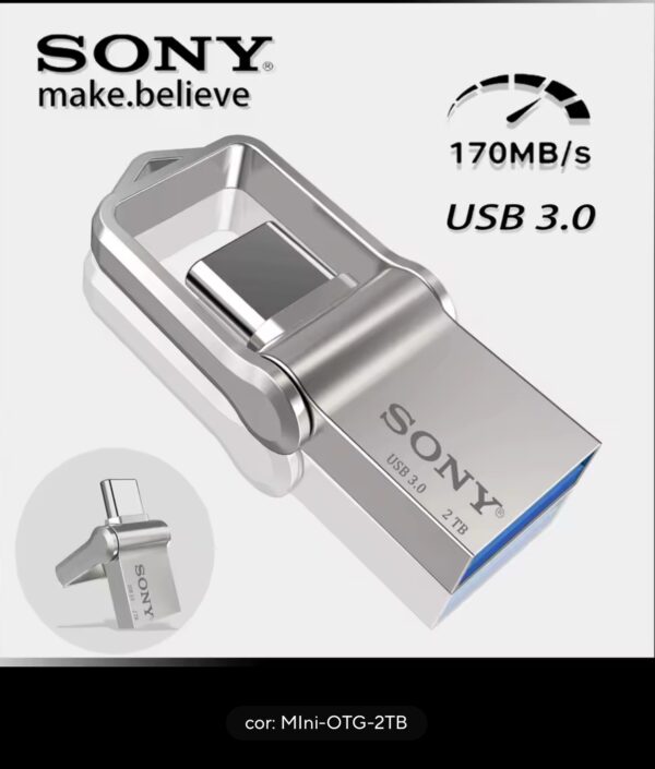 Sony mini pendrive 2tb usb tipo c otg flash drive de alta velocidade 1tb metal pendrive 512gb 256gb portátil memoria usb vara para o telefone